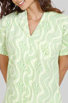 Zivame Optics Fun Knit Cotton Pyjama Set -Jade Lime — thumbnail 8